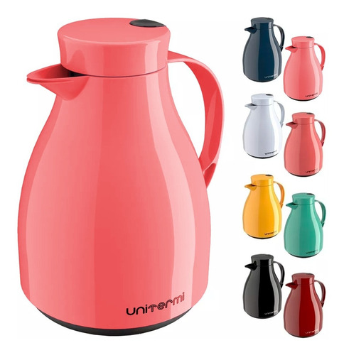 Botella termo Teapot Trigger de 1 litro, varios colores, café y té, color rosa