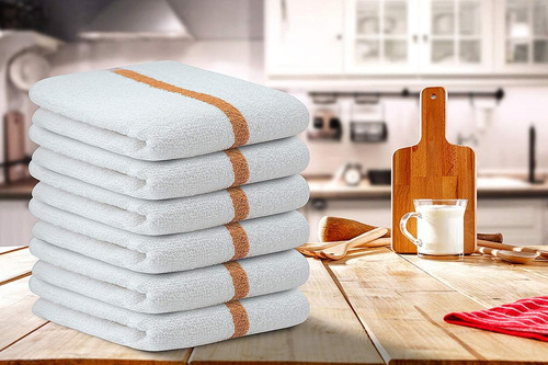 Juego De 36 Trapos De Cocina Con Diseño De Rayas Doradas, 6