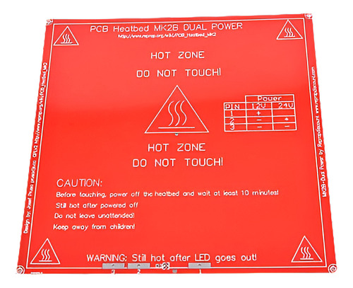 Reprap 3d Impresora Doble Poder Pcb Heatbed Mk2b Calor Cama 