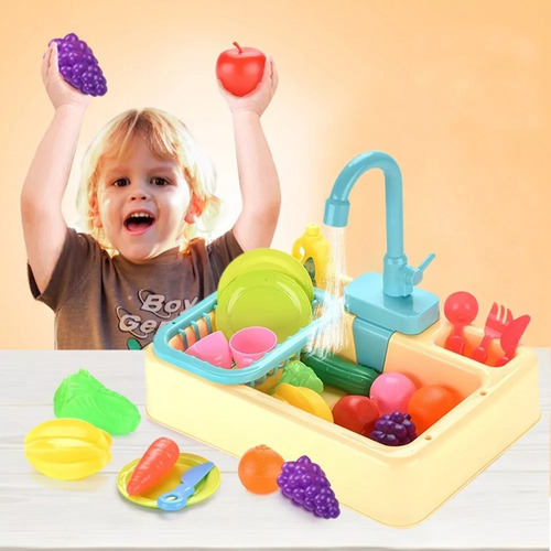 Fregadero De Cocina U Toy 19pcs Con Agua Corriente