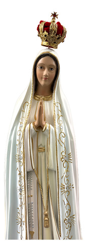 Imagem N. Senhora De Fátima 60cm Com Coroa Folheada A Ouro