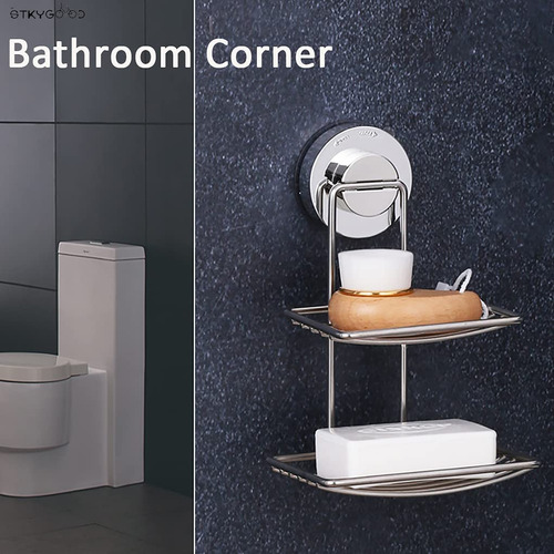Jabonera Con Ventosa Para Ducha, Acero Inoxidable