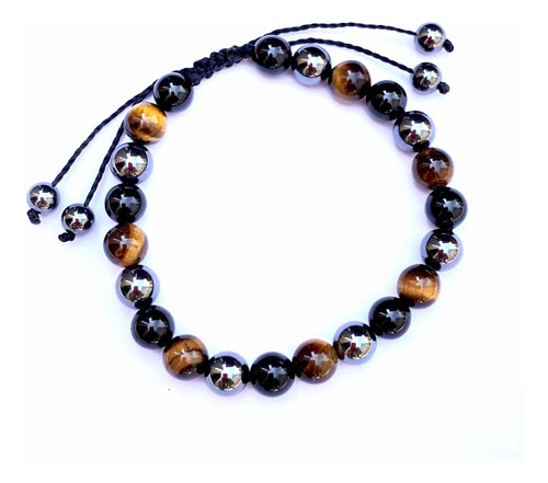 Pulsera Talismán Turmalina Ojo De Tigre Hematite Piedras