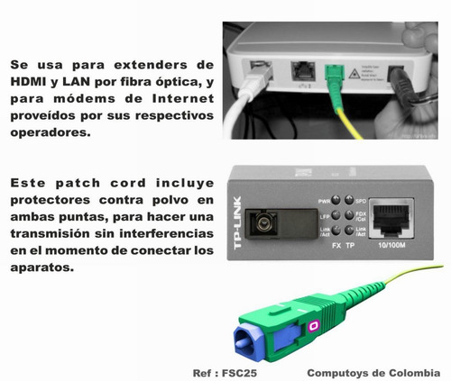 Imagen 5 de 6 de Cable Fibra Optica Sc-sc 25 Mts Ref: Fsc25 Computoys Sas