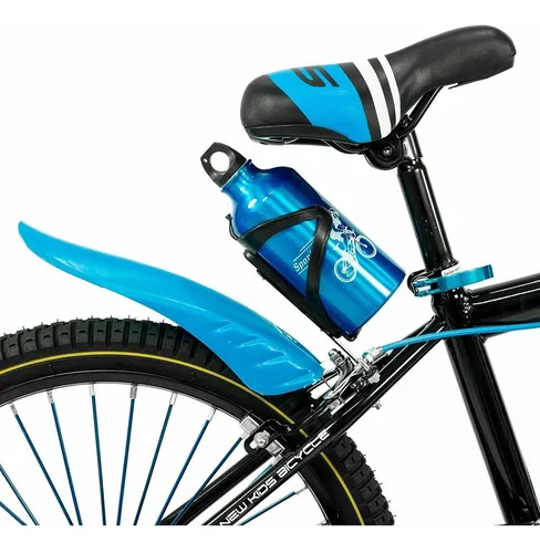 Bicicleta Tipo Mountain Bike De Ni o Rodado 20 Con Rueditas Color Azul