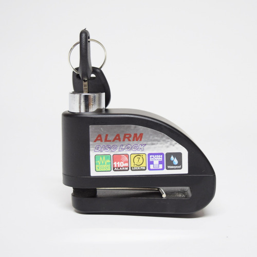 Candado Alarma De Disco De Freno De Moto Color Negro