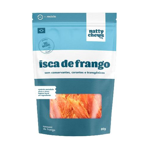Petisco Isca De Frango 80g Natural Desidratado Natty Chews
