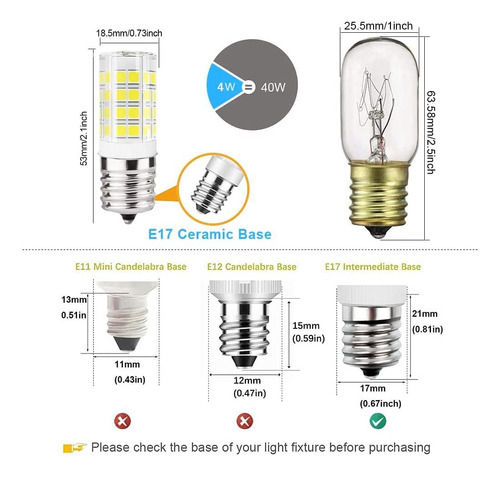 Bulbas Led E17 Dimmable 4w Microondas Sobre La Bombilla De L