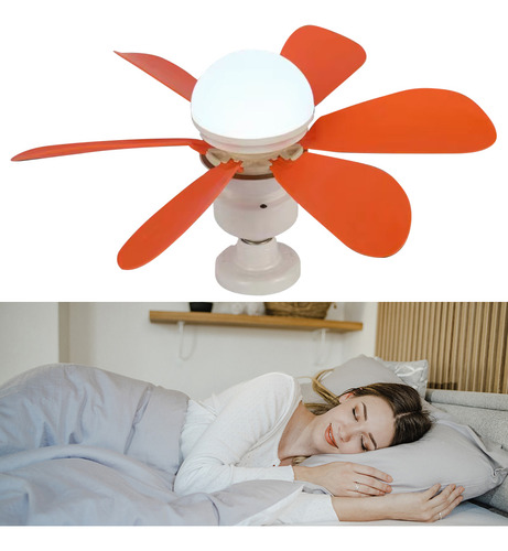 Luz De Ventilador De Techo Con Mando A Distancia Cantidad De Aspas 6 Color De La Estructura Blanco Color De Las Aspas Naranja Diámetro 420 Mm Frecuencia 3 Material De Las Aspas Plástico