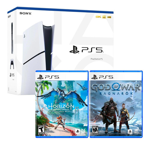 Consola Ps5 Slim Con Lector + Horizon + God Of War Ragnarok