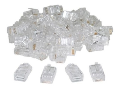 Imagen 2 de 4 de Ficha Conector Rj45 X100 Red Excelente Calidad Rj-45 !!!