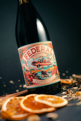 Estuche Lata Vermouth Vermut Federal Rosso + Vaso Vermutero
