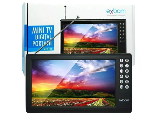 Tv Digital Tela 7 Hd Portátil Bateria Sd Av Usb Fm Mp3 Vídeo
