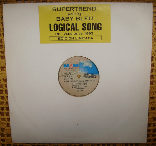 Supertrend Featuring Baby Blue / Logical Song - Maxi Vinilo