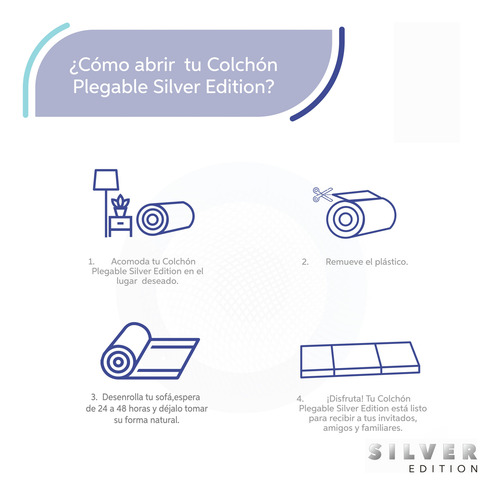 Pack Colchón Queen Size Plegable Silver Edition + Cobija Blanco