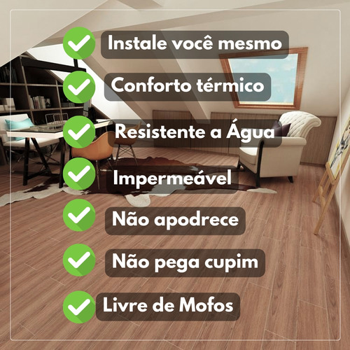 2m2 Piso De Click Mogno Madeira Textura Fácil Instalação