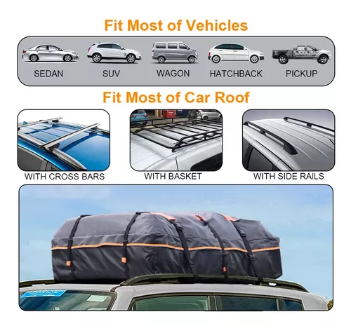 Portaequipajes para techo de automóvil, 20 cúbicos, impermeable, para la  parte superior del vehículo, bolsa de techo suave con bolsa de transporte  de