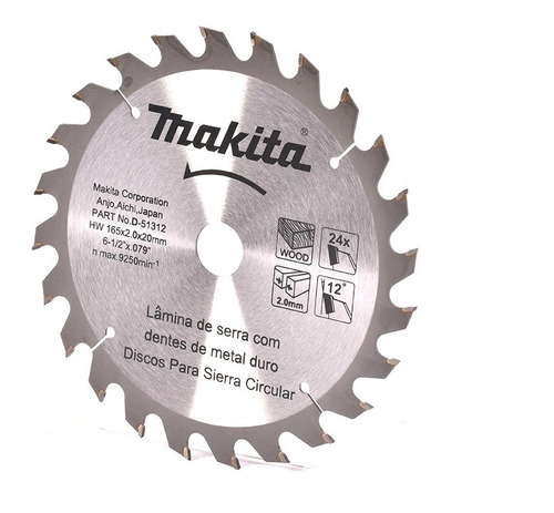 Sierra Circu 6-1/2 X20x24th Atb Mader C/reduct Makita D51312