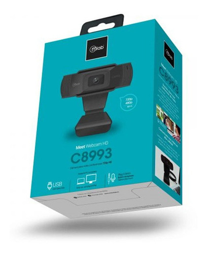 Imagen 2 de 2 de Cámara web Microlab Meet Webcam HD C8993 HD 30FPS color negro