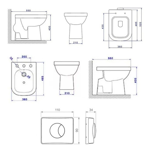 Imagen 7 de 10 de Inodoro Tapa Bidet Valvula Doble Descarga Dual Quadra Deca