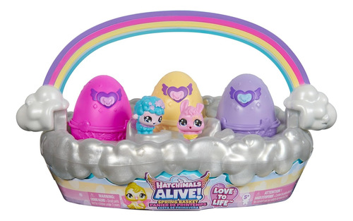 Hatchimals Alive - Cesta De Pascua Con 6 Figuras Y 3 Huevos 