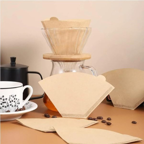 Filtros De Café Desechables Naturales Sin Blanquear, Cono, 2
