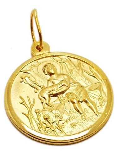 Medalla San Juan Bautista - Plaqué Oro 21k - 22mm