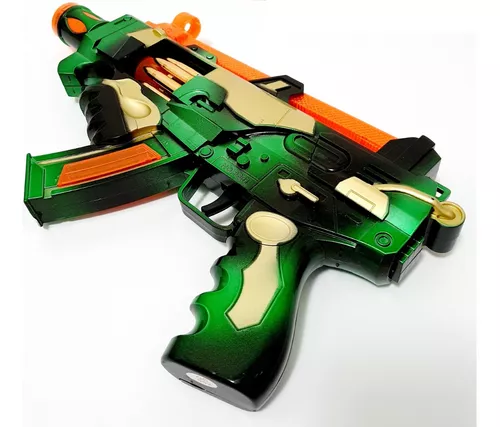 Metralhadora Pistola Brinquedo Tipo Nerf Luz Som Camuflada - R$ 59,99