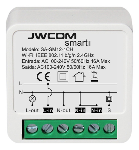Interruptor Inteligente Mini 1 Canal Wifi Tuya Smart Alexa