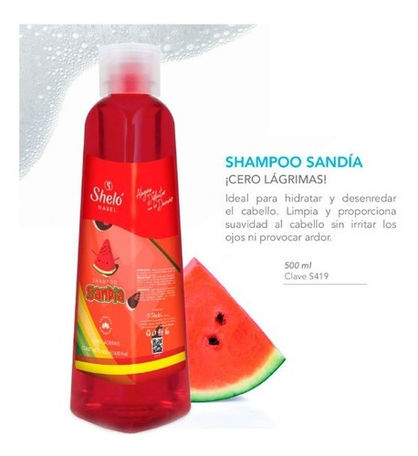 Shampoo Sandía Cero Lágrimas 500ml Limpieza Delicada Niños