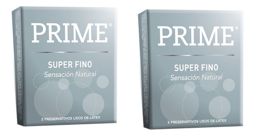 Prime Super Fino Sensación Natural  Kit X2 Preservativox3un