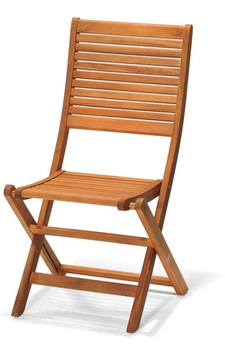 Imagen 5 de 6 de Juego X 2 Silla Importada Jardin Plegable Madera Premium