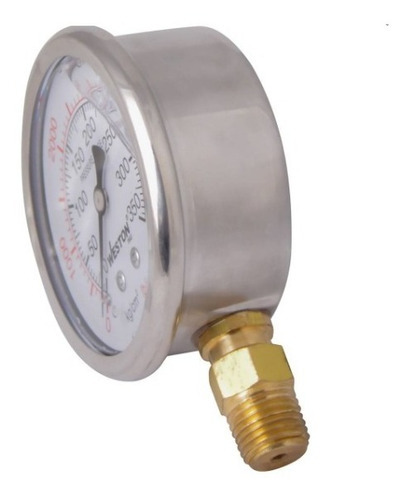 Manómetro Glicerina 2 1/2 1/4 Npt 7kg/100lb Conexión Inf