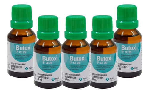 Kit Butox 5unidades Veneno Pulgas E Carrapto