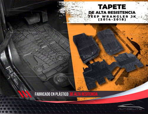 Imagen 7 de 8 de Set Tapetes 3d Jeep Jk Wrangler 4 Puertas Uso Rudo 15569