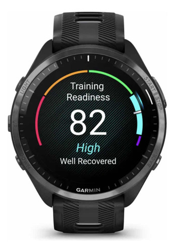 Smartwatch Garmin Forerunner 965 010-02809-00 Sport 1.4" caixa 47mm de polímero preta, pulseira preta e o arco cinza-escuro de titânio com revestimento dlc