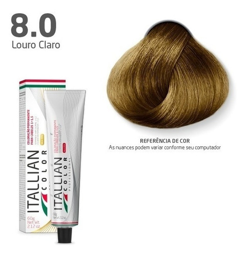 Coloração Itallian Color 60g Louro Claro 8.0 Tintura