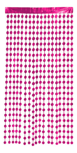 Cortina Circulo Metálicos Decoración Fiesta Cumpleaños Bg Color Magenta