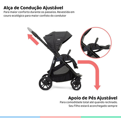 Carrinho Bebe 2em1 Até 15 Kg Reversível Versatrax E Joie