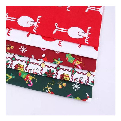 Nuevo Tela Estampada Navideña For Cuadrados Acolchados De