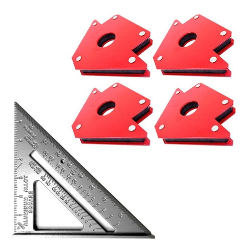 Pack 4 Escuadras Magneticas Para Soldar 75 Lbs + Esc. Rápida