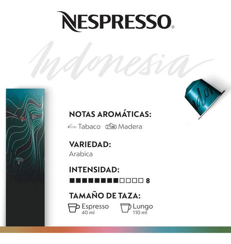10 Cápsulas De Café Nespresso Original Espresso Indonesia