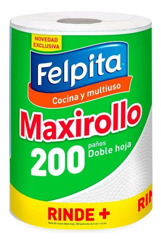 Rollo De Cocina Maxi Rollo Felpita X 200 Paños Doble H X 12 