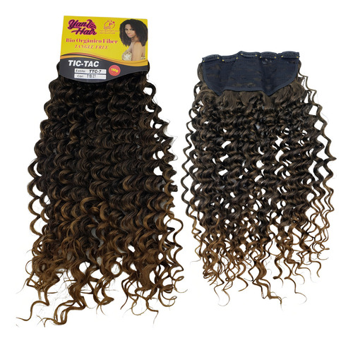 Extensión de cabello rizado 100% orgánico Apply Tic Tac, 60 cm, color negro