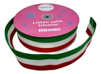 Comprar Rollo Listón Tricolor Satinado #12: 5cm X 50mts - Mercería
