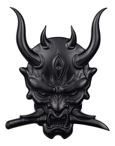 Skull Samurai Sticker Calcomanía De Metal De Aleación De