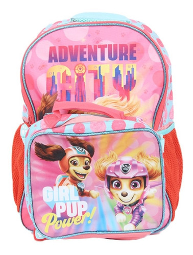 Mochila Con Lonchera Infantil Paw Patrol Rosada