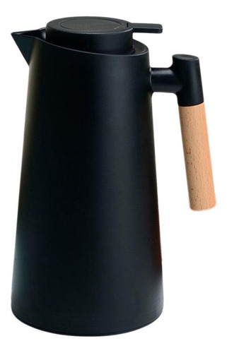 Cafeteira Led Preta Térmica Com Cabo De Madeira Café Quente