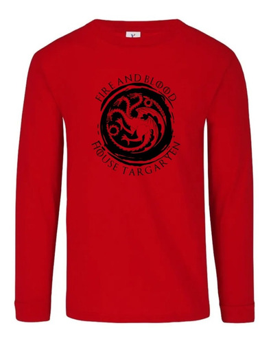 Camiseta Fire And Blood Manga Larga Camibuso Sueter