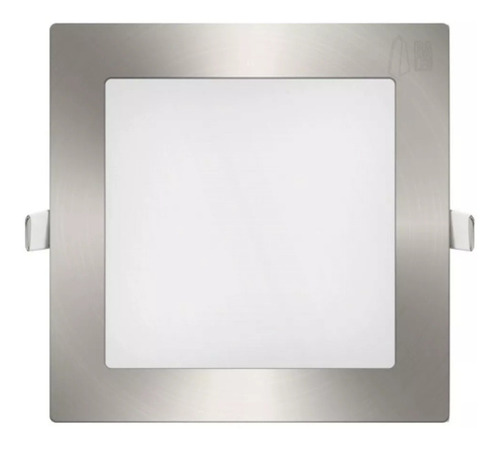 Panel Led Cuadrado Embutir 6w Marco Plata Luz Neutra 4000k 